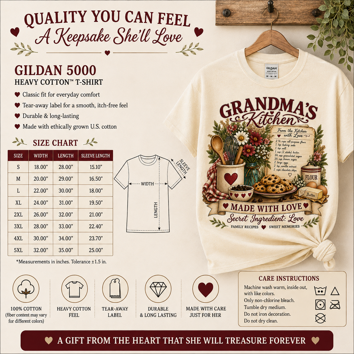 Personalized Grandmas Kitchen Shirt  Custom Grandma Name TShirt  Nana Mimi Gigi Gift  Grandma Baking Shirt  Mothers Day Gift for Grandma