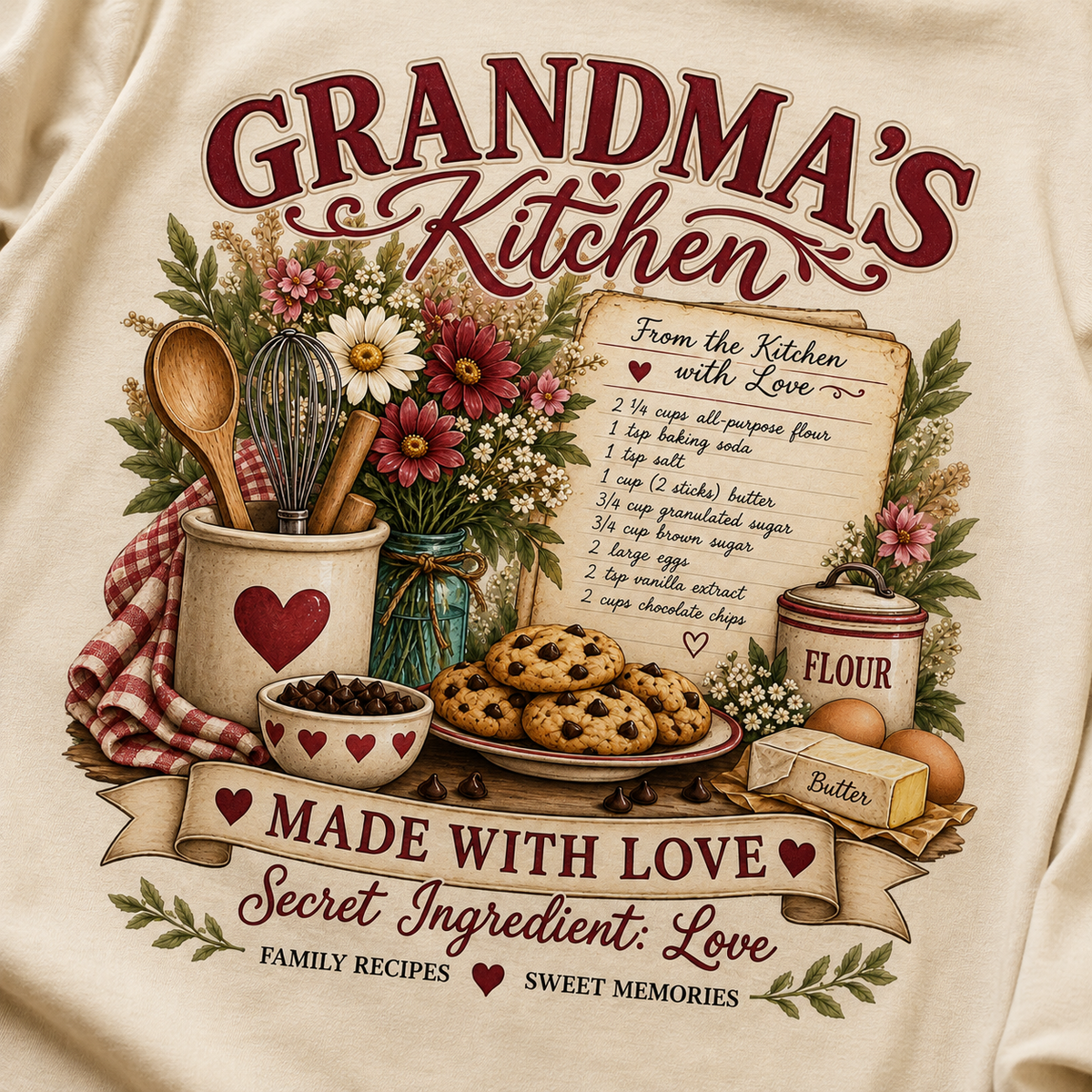 Personalized Grandmas Kitchen Shirt  Custom Grandma Name TShirt  Nana Mimi Gigi Gift  Grandma Baking Shirt  Mothers Day Gift for Grandma