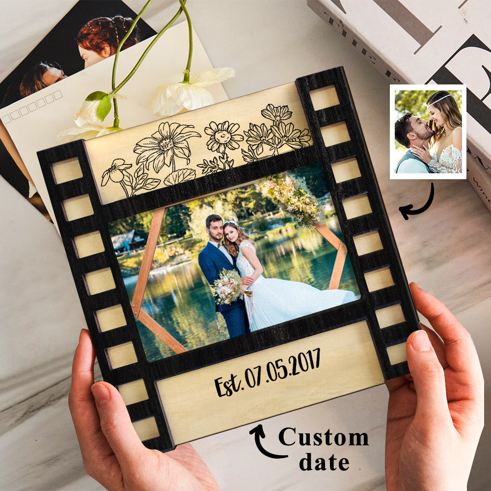 Personalized Wedding Photo Film Sign Frame Custom Engraved Wedding Decor Gift for Couples