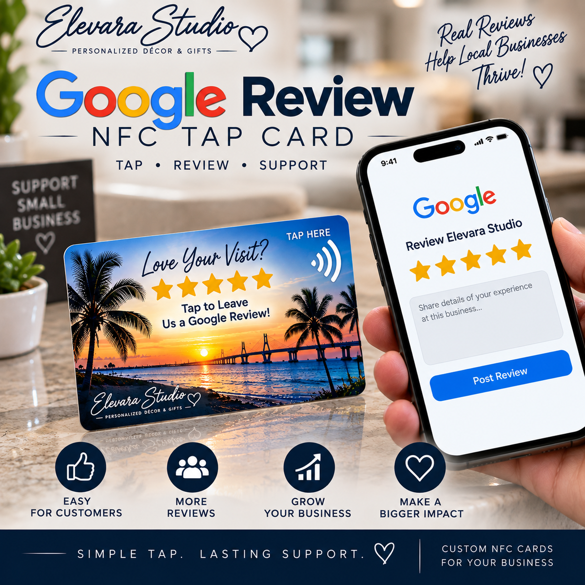 Custom NFC Tap Card | Digital Business Card, Review Card & Social Media Card