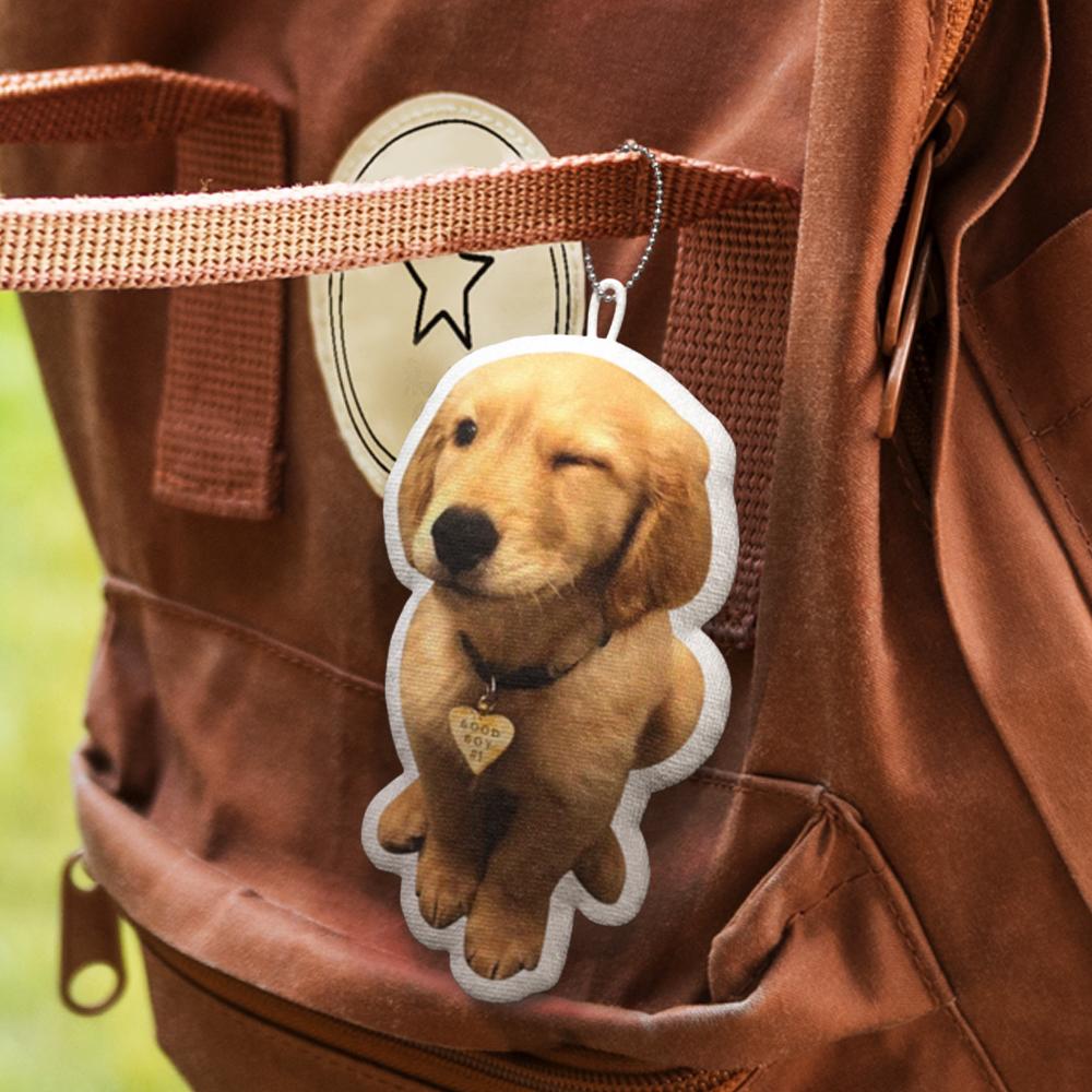 Custom Pet Pillow Keychain Name and Photo Keychains Gifts For Pet Lovers