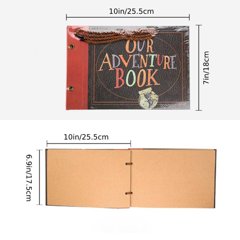 Our Adventure Book Handmade DIY Family Scrapbook Retro Travel Memory Book Valentine's Day Gift for Lover