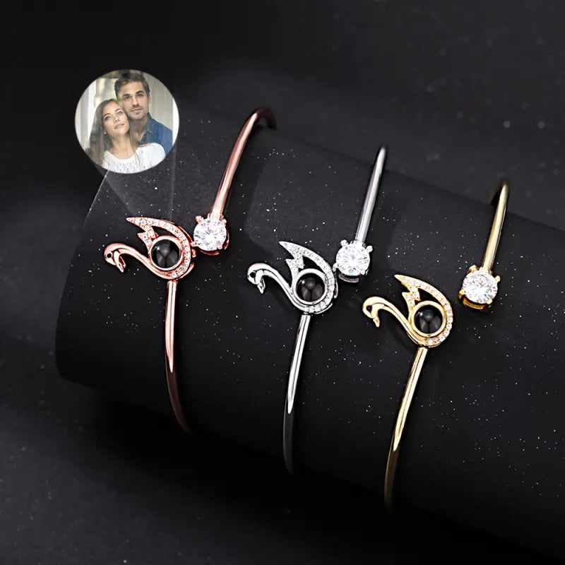 Custom Projection Bracelet Personalized Photo Bracelet Heart Jewelry Gift for Her