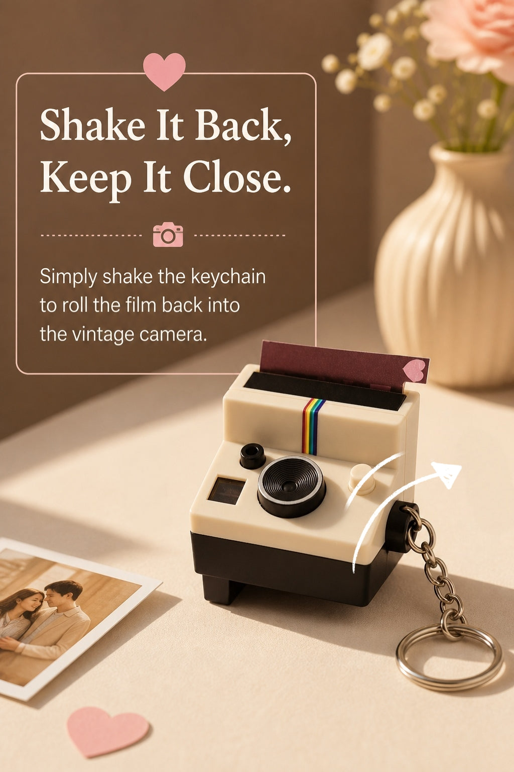 Custom Photo Film Camera Keychain – Personalized Mini Camera with 5–10 Photos