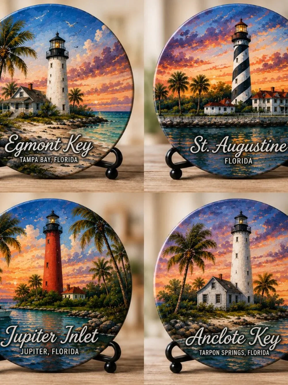 Florida Lighthouse Collection Coastal Coasters