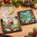 Coastal Christmas Slate Coaster Set | Set of 4