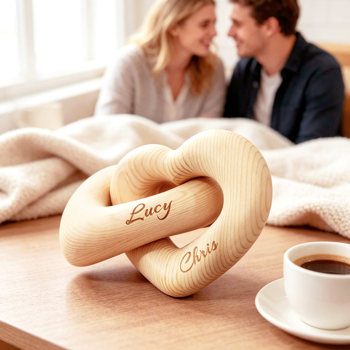 Romantic Couple - Personalized Infinity Heart Sculpture