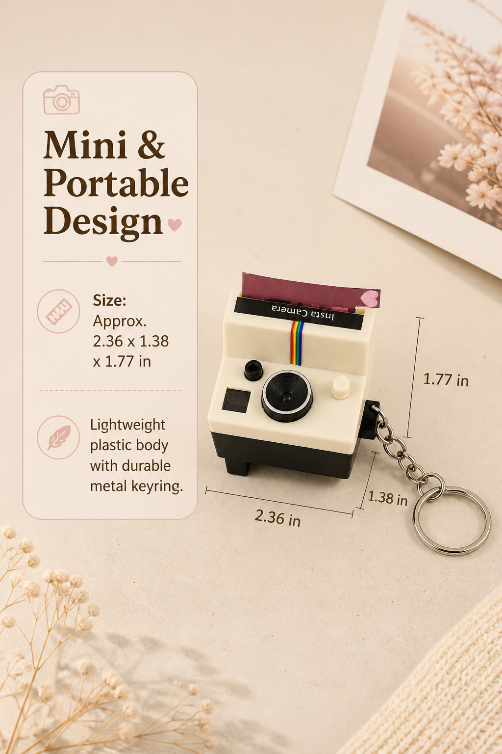 Custom Photo Film Camera Keychain – Personalized Mini Camera with 5–10 Photos