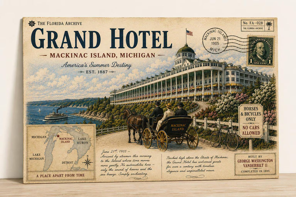 Grand Hotel Mackinac Island Vintage Canvas Print – 16×12