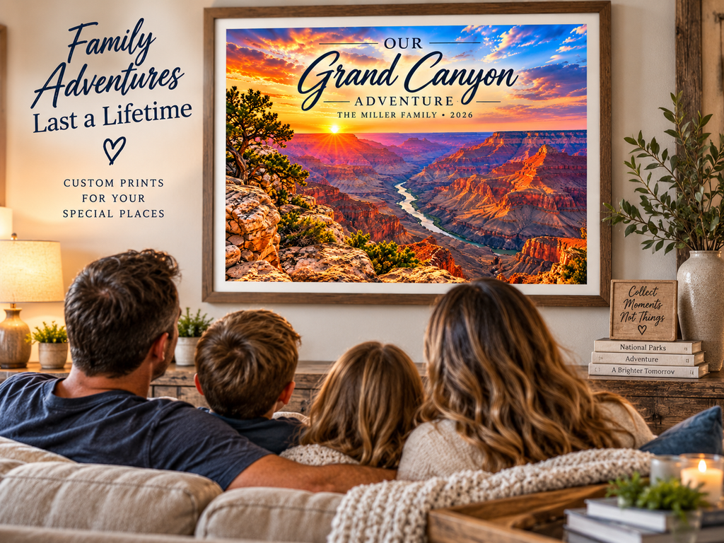 Personalized Grand Canyon Wall Art Print – 16×12 Custom Vacation Keepsake