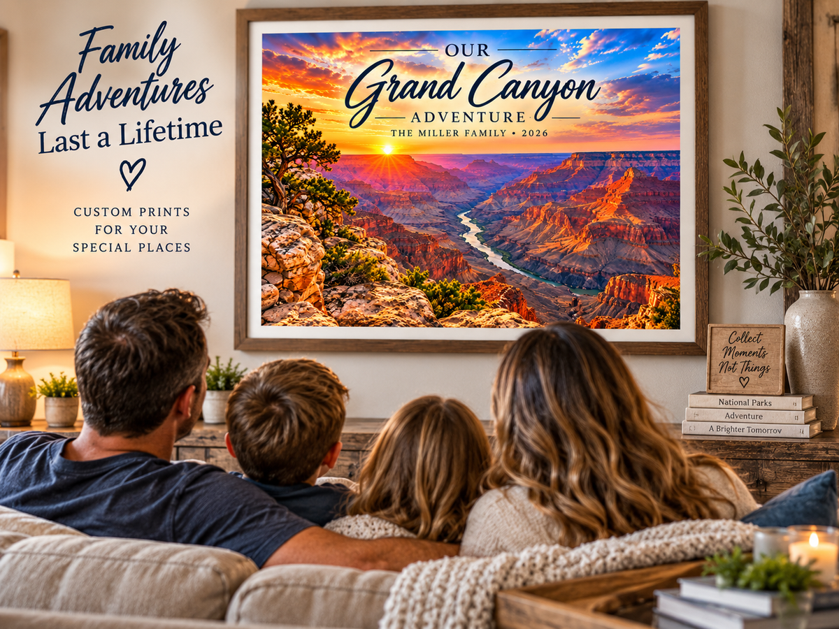 Personalized Grand Canyon Wall Art Print – 16×12 Custom Vacation Keepsake