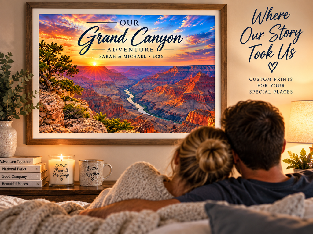 Personalized Grand Canyon Wall Art Print – 16×12 Custom Vacation Keepsake