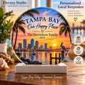 Personalized Tampa Bay Acrylic Keepsake with Display Base
