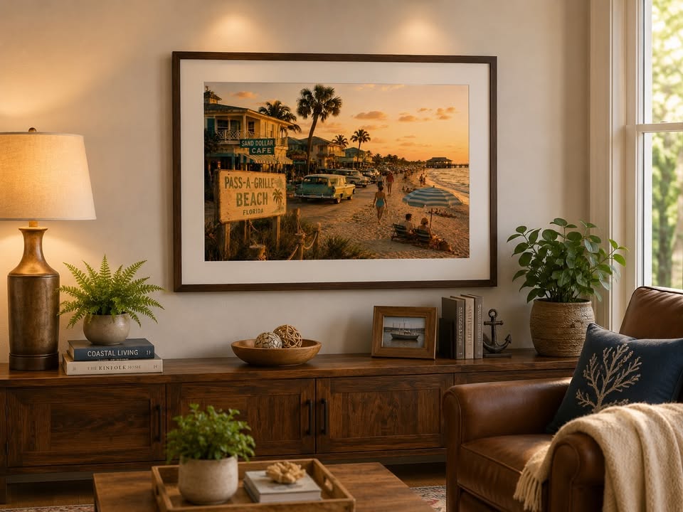 Vintage Pass-a-Grille Beach Canvas Print – 16×12