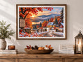 Fall & Winter Wall Art – First Snow Autumn Landscape – 16×12