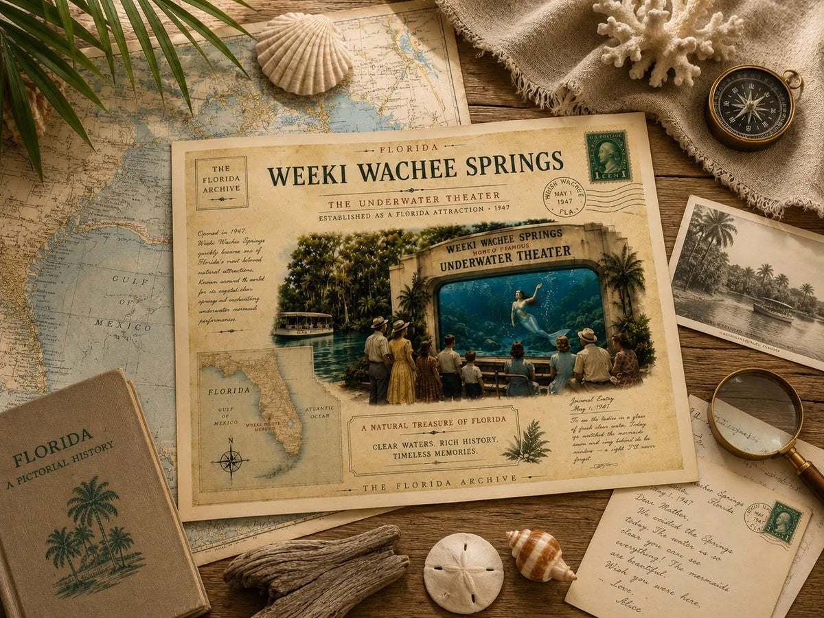 Weeki Wachee Springs Vintage Florida Canvas Print – 16×12